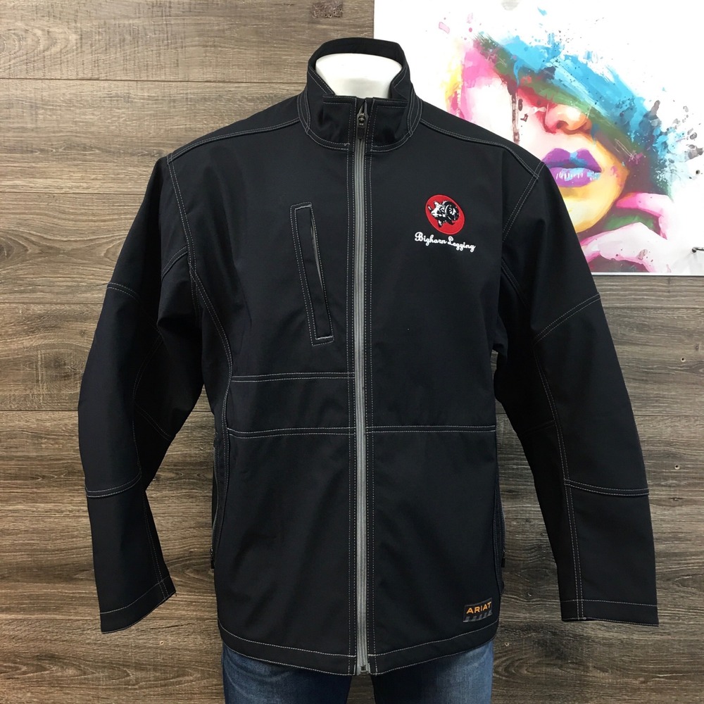 ARIAT Rebar Softshell Canvas Black Mens Size XXL Heavy Duty Work Jacket Bighorn‎